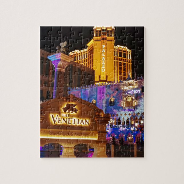 Quebra-cabeça Venetia Las Vegas, Luzes Decorativas da Noite (Vertical)