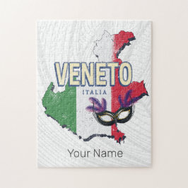 Quebra-cabeça Veneto Itália Retro Região Mapa Vintage Souvenir