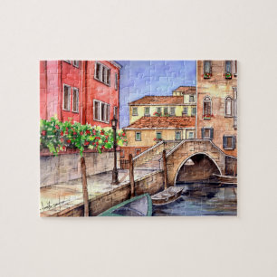 Quebra-cabeça Veneza - Caneta e Wash Watercolor