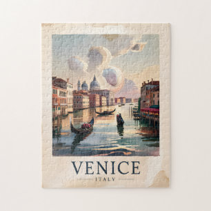 Quebra-cabeça Veneza Itália Viagem Aquarela Antiga Canal Grande