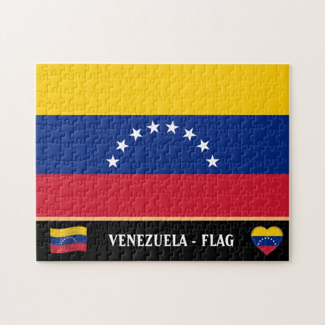 Quebra-cabeça Venezuela Sinalizador e país venezuelano / Venezue (Horizontal)