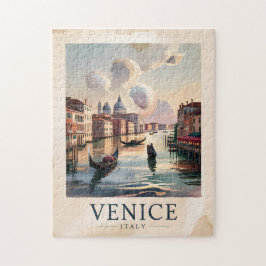 Quebra-cabeça Venice Italy Travel Vintage Watercolor Grand Canal