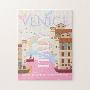 Quebra-cabeça Venice Viagem Art, Itália, Viagem Art