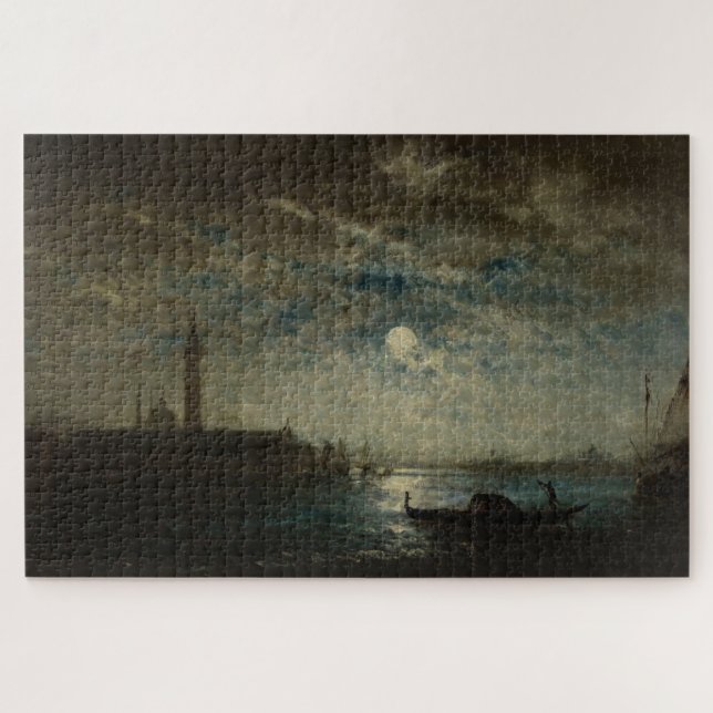 Quebra-cabeça Venise et le Campanile au Clair de Lune (Horizontal)