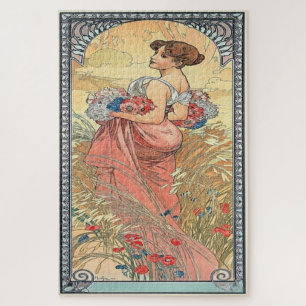 Quebra-cabeça Verão de 1900: Um Nouveau de Arte por Mucha
