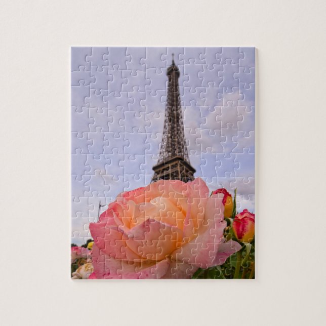 Quebra-cabeça Verão em Paris - Torre Eiffel - 8x10 - 110 pcs. (Vertical)