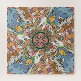 Quebra-cabeça Verão Mindful: Padrões Pastel e Reproduzível