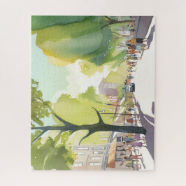 Quebra-cabeça Verão na Beacon Street | Boston, MA Aquarela
