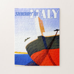 Quebra-cabeça Verão na Itália Ilustração da Viagens vintage