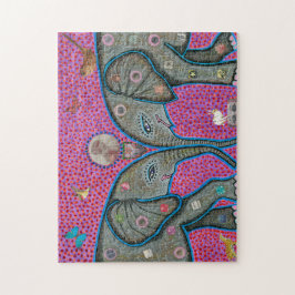 Quebra-cabeça verdadeiro dos elefantes africanos