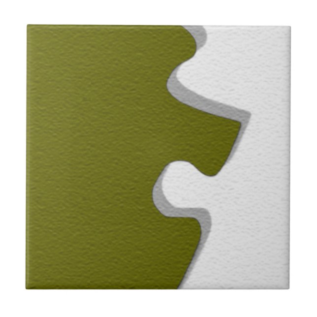 Quebra-cabeça Verde-Oliva Azulejo (Frente)