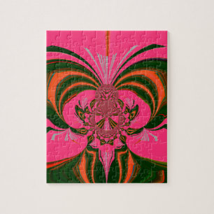 Quebra-cabeça Verde-Ouro Vermelho Rosa-Quente