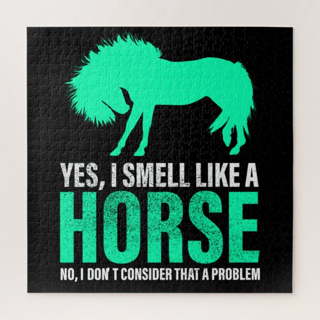 Quebra-cabeça Verde Sim Eu Cheiro Como Um Cavalo (Vertical)