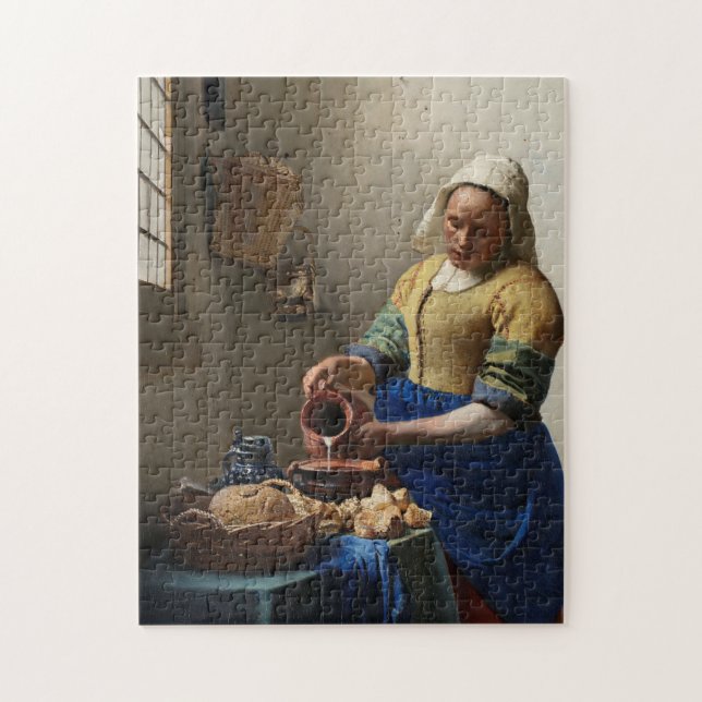 Quebra-cabeça Vermeer, A Milkmaid - Belas Artes Holandesas (Vertical)