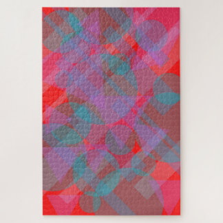 Quebra-cabeça Vermelho Abstrato moderno 002
