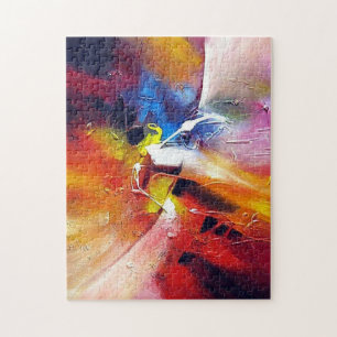 Quebra-cabeça Vermelho Amarelo Verde Azul Roxo-Arte Abstrato