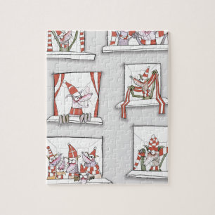 Quebra-cabeça vermelhos do dia do fósforo do doggy