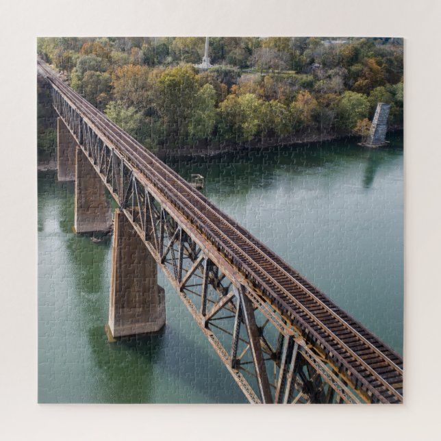 Quebra-cabeça Via aérea fotográfica e ferroviária no Rio Potomac (Vertical)