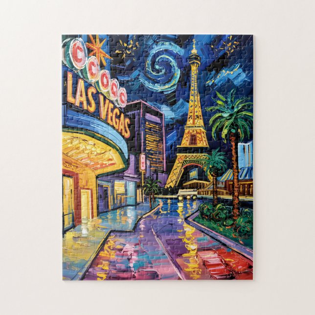 Quebra-cabeça Viagem a Las Vegas Van Gogh Estilo Noite de Cassin (Vertical)