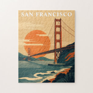 Quebra-cabeça Viagem a São Francisco Ponte Golden Gate Vintage