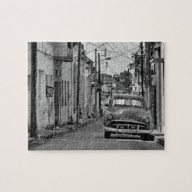 Quebra-cabeça Viagem Black White da Rua Havana (Horizontal)