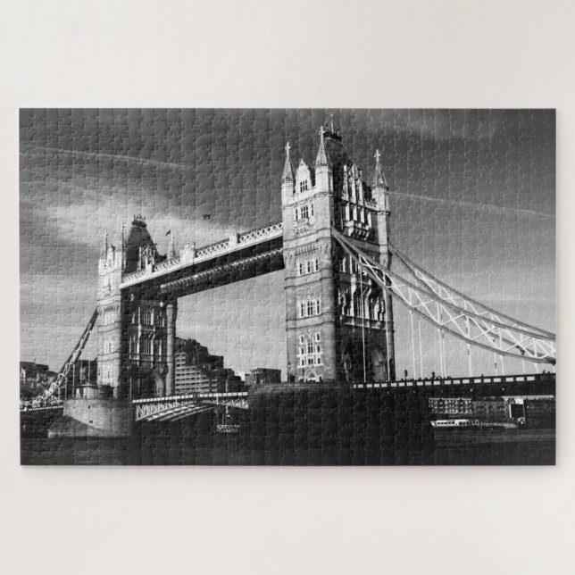 Quebra-cabeça Viagem de Arte da Ponte Black White London (Horizontal)