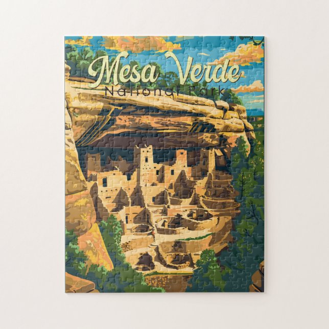 Quebra-cabeça Viagem de Arte do Parque Nacional Mesa Verde (Vertical)