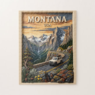 Quebra-cabeça Viagem de Carro por Montana Parque Nacional Glacie