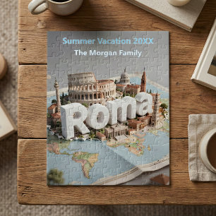 Quebra-cabeça Viagem de Férias em Família Roma Itália Lembrança