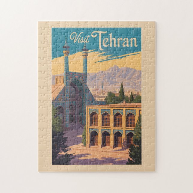 Quebra-cabeça Viagem de Ilustração do Palácio Golestan do Teerão (Vertical)