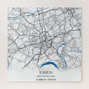 Quebra-cabeça Viagem de Mapa da Cidade de Essen Alemanha Simples