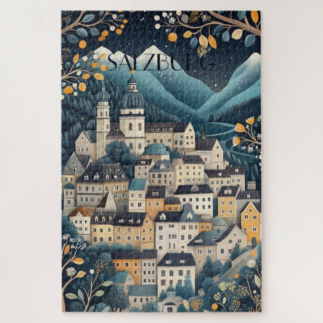 Quebra-cabeça Viagem de Salzburg Áustria (Vertical)