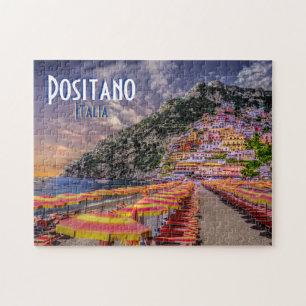 Quebra-cabeça Viagem de Tipografia Retro Itália Positano