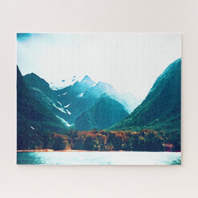 Quebra-cabeça Viagem do Milford Sound Nova Zelândia (Horizontal)