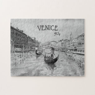 Quebra-cabeça Viagem Itália - souvenir preto e branco de VENICE