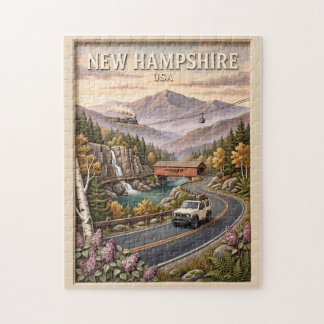 Quebra-cabeça Viagem pela Estrada de New Hampshire Paisagem Mont