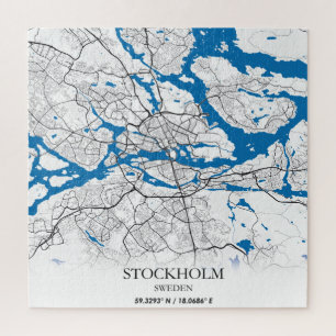 Quebra-cabeça Viagem Simples do Mapa da Cidade da Suecia de Esto