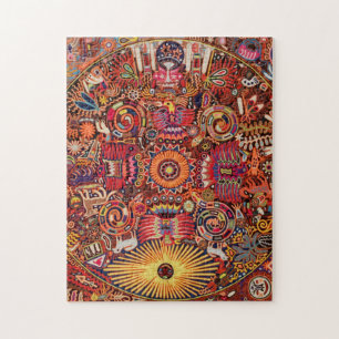 Quebra-cabeça Viagem tribal maia mexicano de Boho da arte de