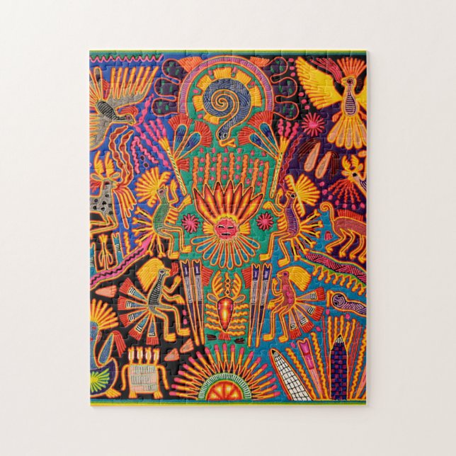 Quebra-cabeça Viagem tribal maia mexicano de Boho da arte de (Vertical)