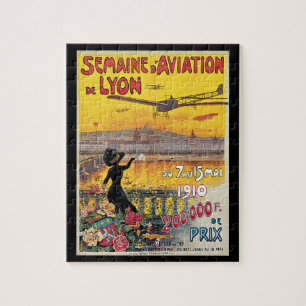 Quebra-cabeça Viagens Antigas, Aviões de Aviação, Lyon, França
