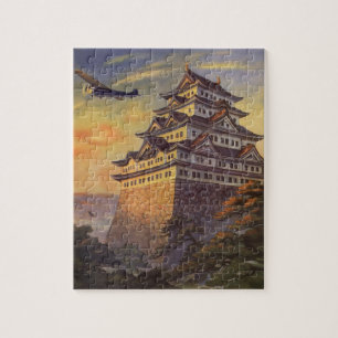 Quebra-cabeça Viagens Antigas Japão, Pagode Japonesa Avião