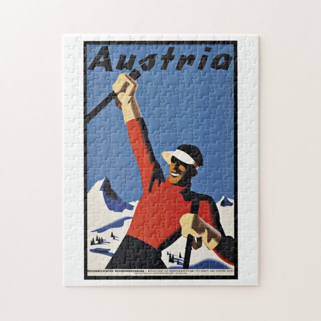 Quebra-cabeça Viagens vintage Austria Ski (Vertical)