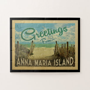 Quebra-cabeça Viagens vintage da praia da ilha de Anna Maria