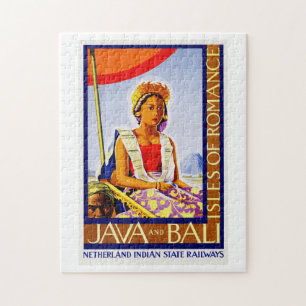 Quebra-cabeça Viagens vintage de Java e Bali Indonésia