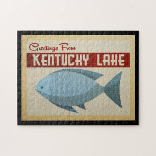 Quebra-cabeça Viagens vintage de peixes do Kentucky Lake