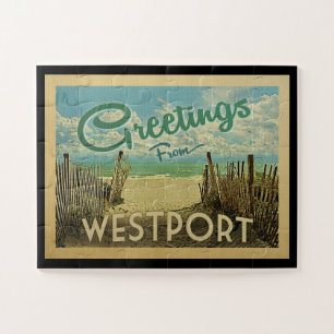 Quebra-cabeça Viagens vintage de praia Westport Connecticut