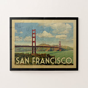 Quebra-cabeça Viagens vintage de San Francisco golden gate