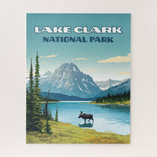 Quebra-cabeça Viagens vintage do Lago Clark National Park Alaska