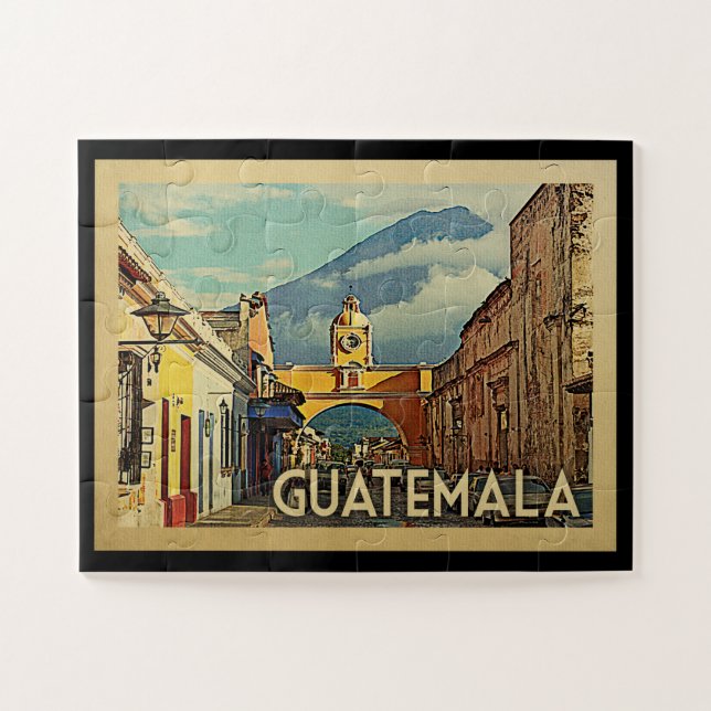 Quebra-cabeça Viagens vintage Guatemala (Horizontal)