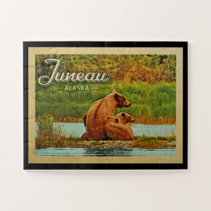 Quebra-cabeça Viagens vintage Juneau Alaska Bears